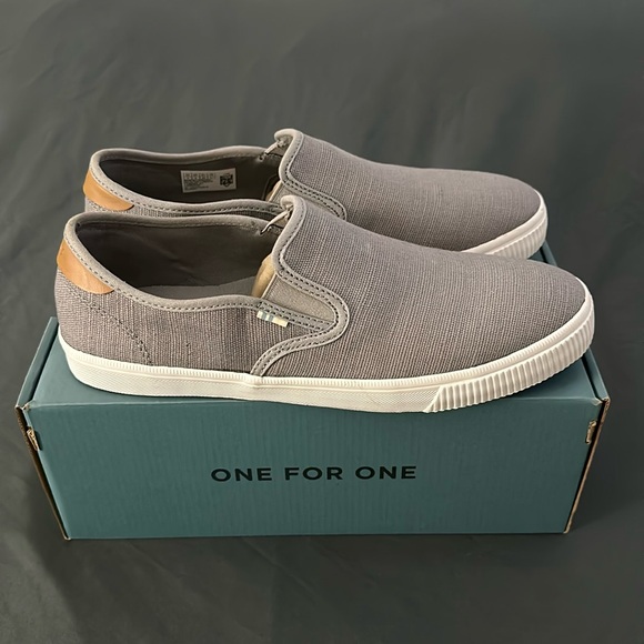 TOMS Canvass Laceless Baja Drizzle Grey Mens 9 - Picture 2 of 6